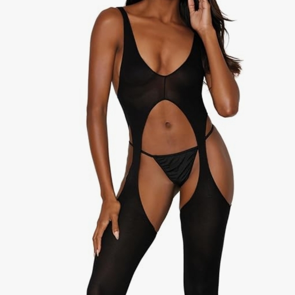 Dreamgirl Women's Sheer Suspender Tank Bodystocking - Picture 1 of 5